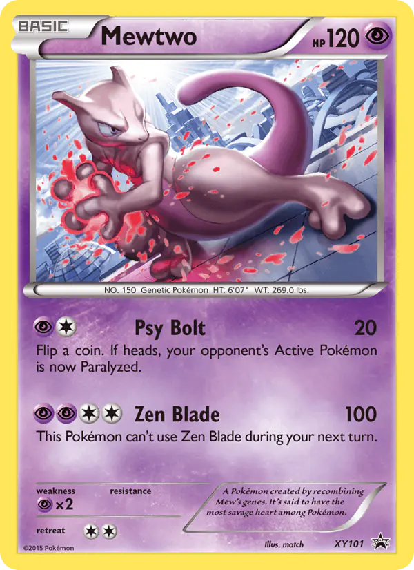 Carta Mewtwo XY101 de XY Black Star Promos