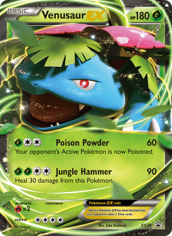 Carta Venusaur EX XY28 de XY Black Star Promos