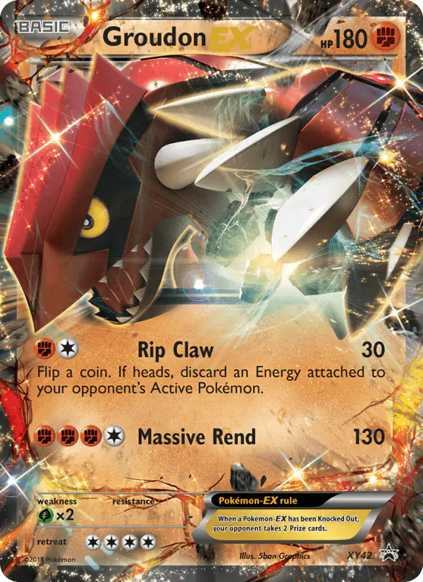 Carta Groudon EX XY42 de XY Black Star Promos