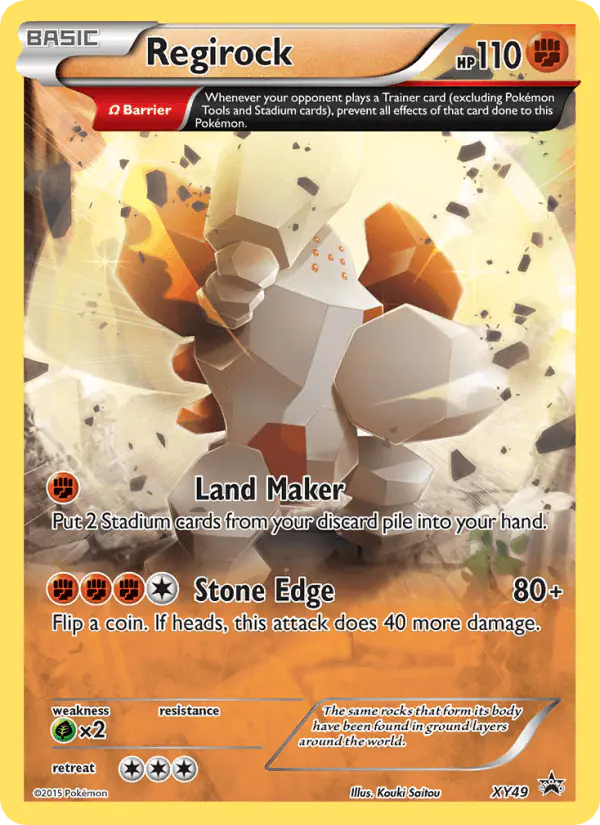 Carta Regirock XY49 de XY Black Star Promos