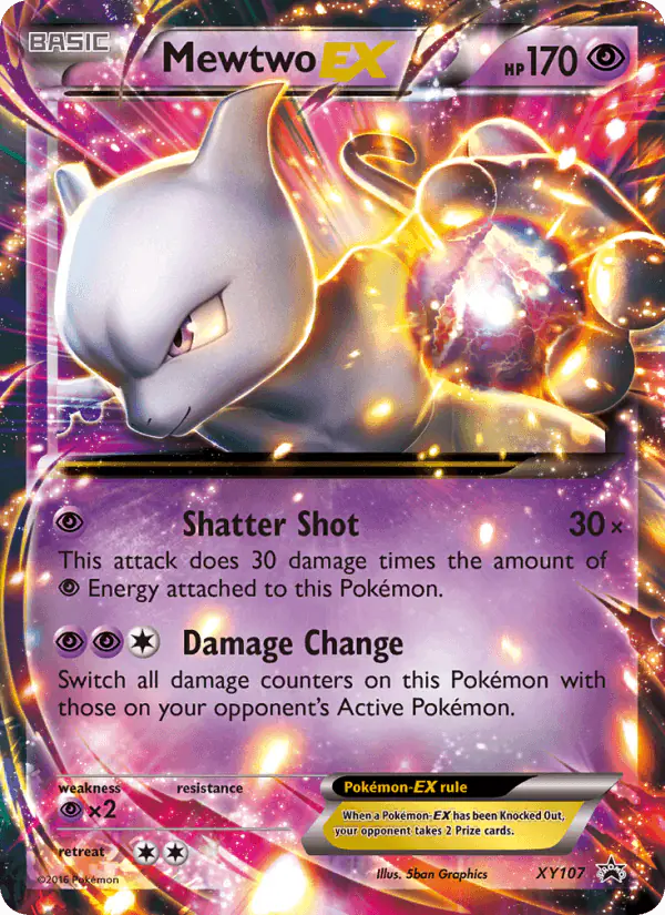 Carta Mewtwo EX XY107 de XY Black Star Promos