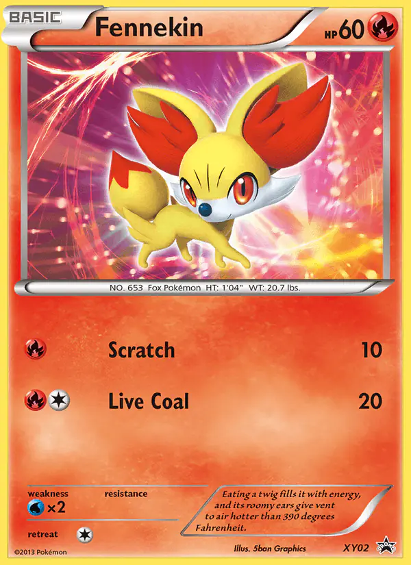 Carta Fennekin XY02 de XY Black Star Promos