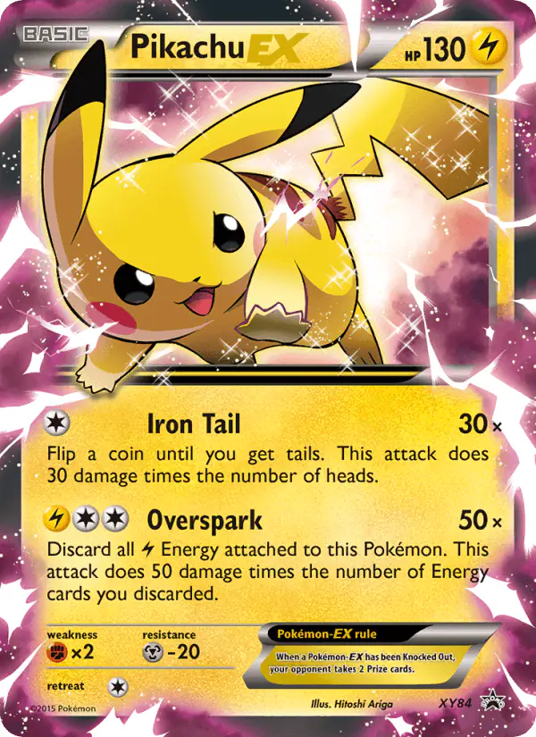 Carta Pikachu EX XY84 de XY Black Star Promos