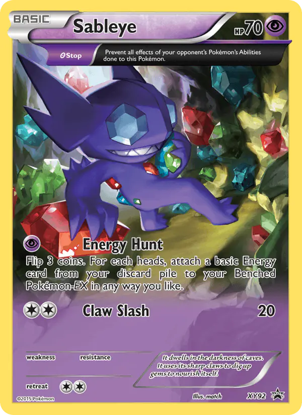 Carta Sableye XY92 de XY Black Star Promos
