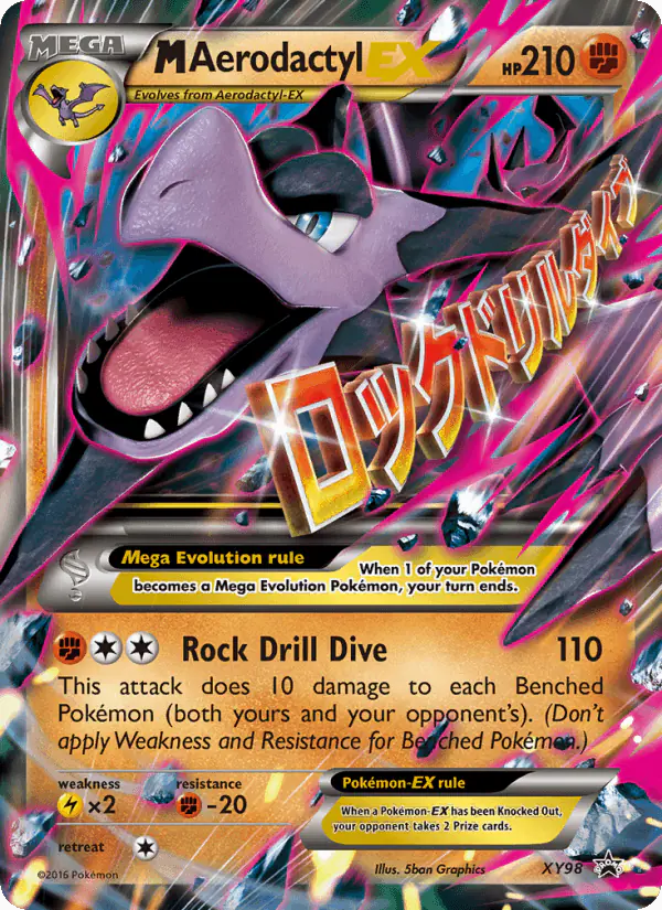 Carta M Aerodactyl EX XY98 de XY Black Star Promos