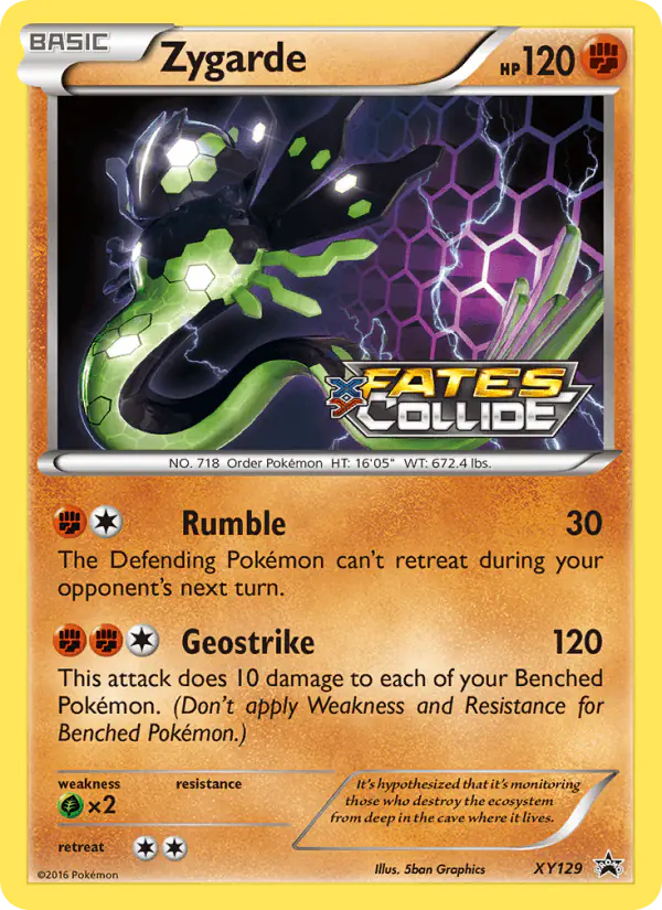 Carta Zygarde XY129 de XY Black Star Promos