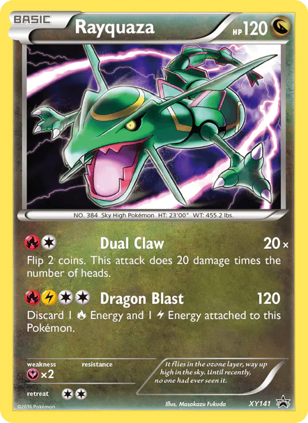 Carta Rayquaza XY141 de XY Black Star Promos
