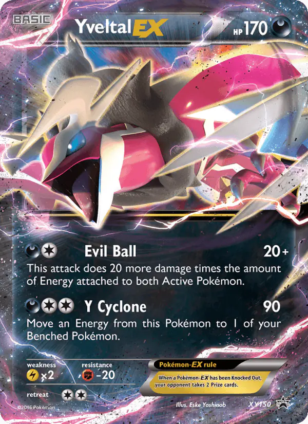 Carta Yveltal EX XY150 de XY Black Star Promos
