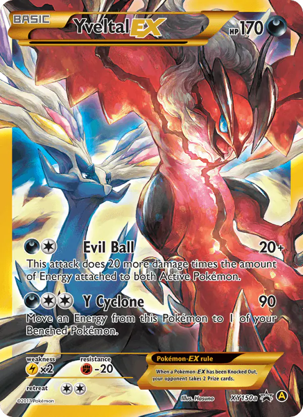 Carta Yveltal-EX XY150a de XY Black Star Promos