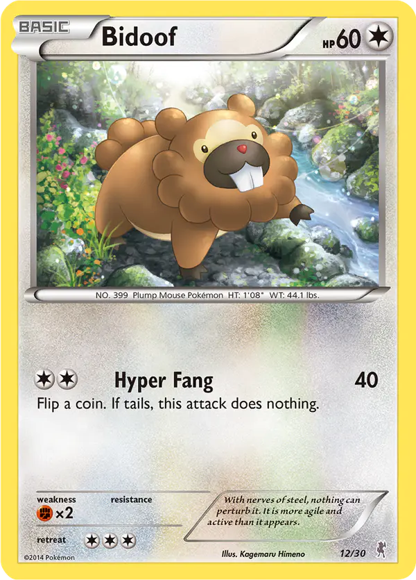 Carta Bidoof 12/30 de XY trainer Kit (Bisharp)
