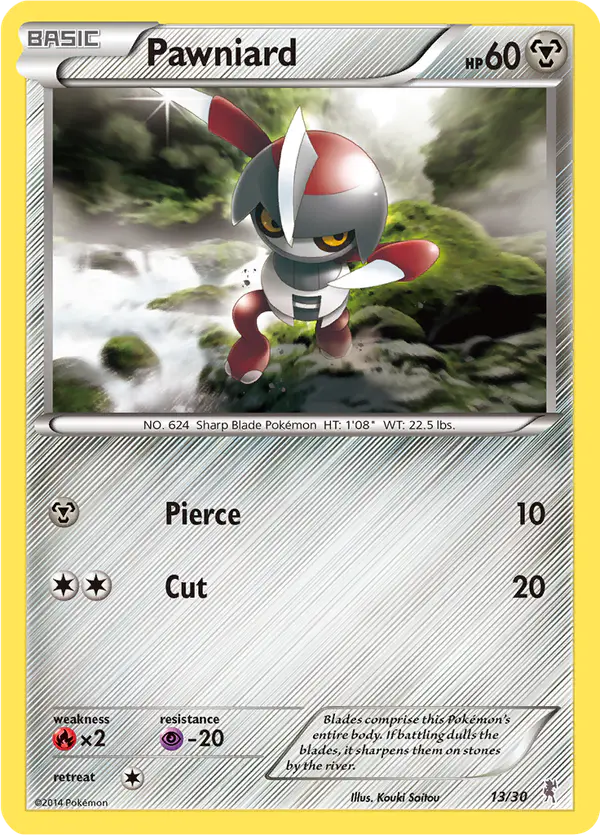 Carta Pawniard 13/30 de XY trainer Kit (Bisharp)