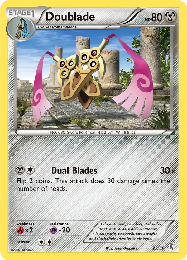 Carta Doublade 23/30 de XY trainer Kit (Bisharp)