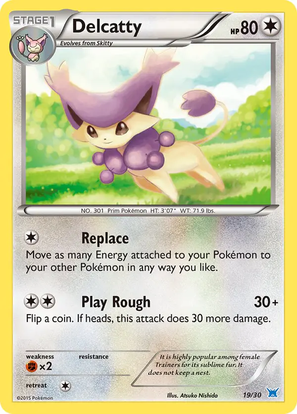 Carta Delcatty 19/30 de XY trainer Kit (Latios)