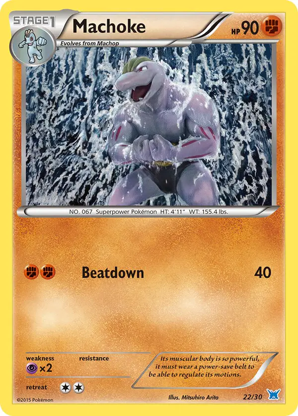 Carta Machoke 22/30 de XY trainer Kit (Latios)