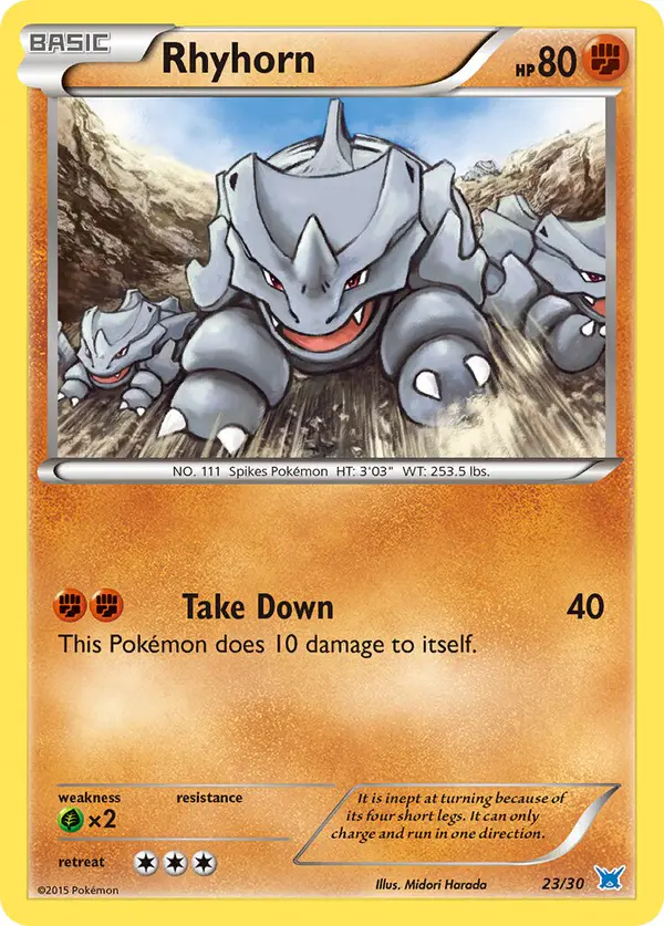 Carta Rhyhorn 23/30 de XY trainer Kit (Latios)