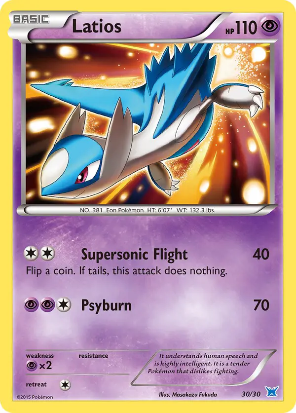 Carta Latios 30/30 de XY trainer Kit (Latios)