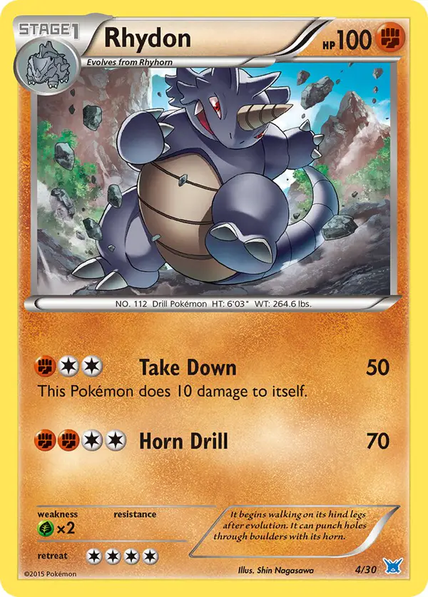 Carta Rhydon 4/30 de XY trainer Kit (Latios)