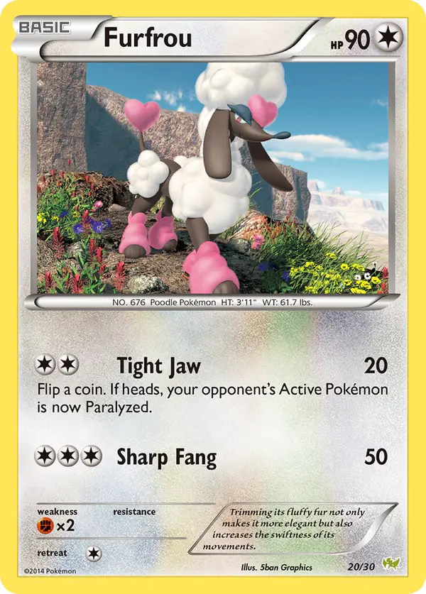 Carta Furfrou 20/30 de XY trainer Kit (Noivern)