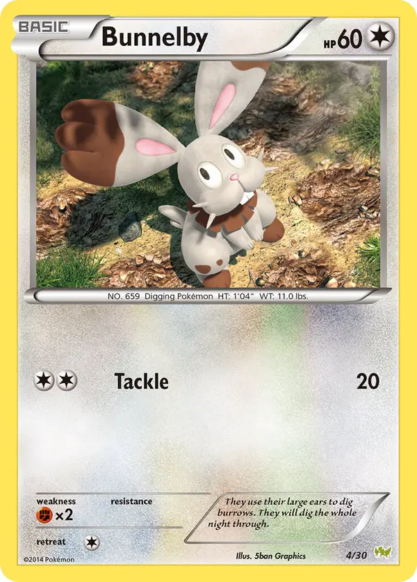 Carta Bunnelby 4/30 de XY trainer Kit (Noivern)