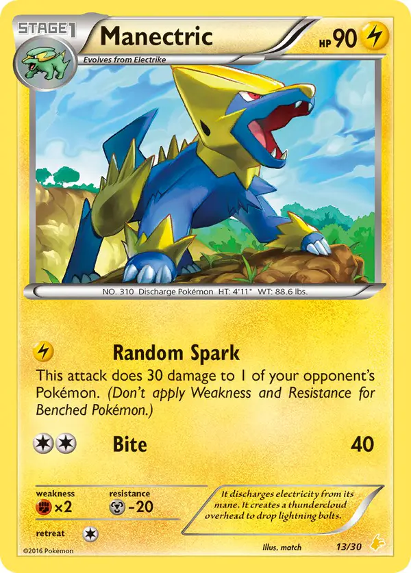 Carta Manectric #13 de XY trainer Kit (Pikachu Libre)
