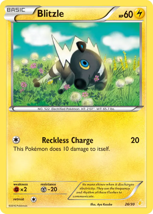 Carta Blitzle #26 de XY trainer Kit (Pikachu Libre)