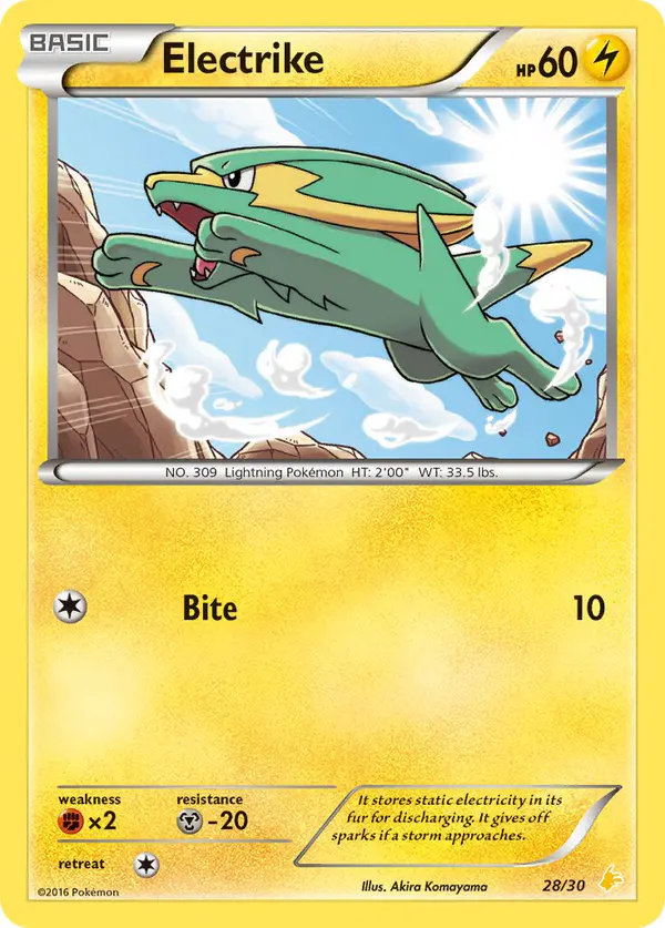 Carta Electrike #28 de XY trainer Kit (Pikachu Libre)