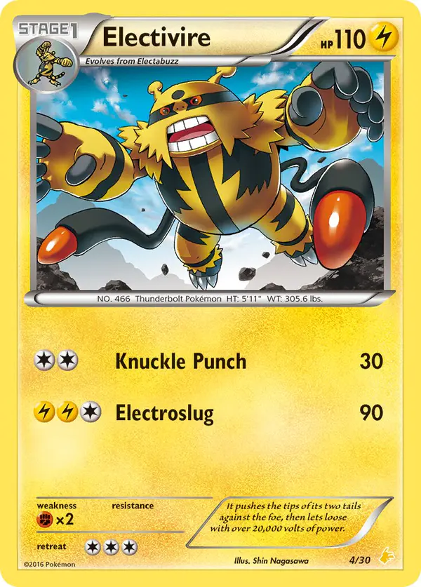 Carta Electivire #4 de XY trainer Kit (Pikachu Libre)