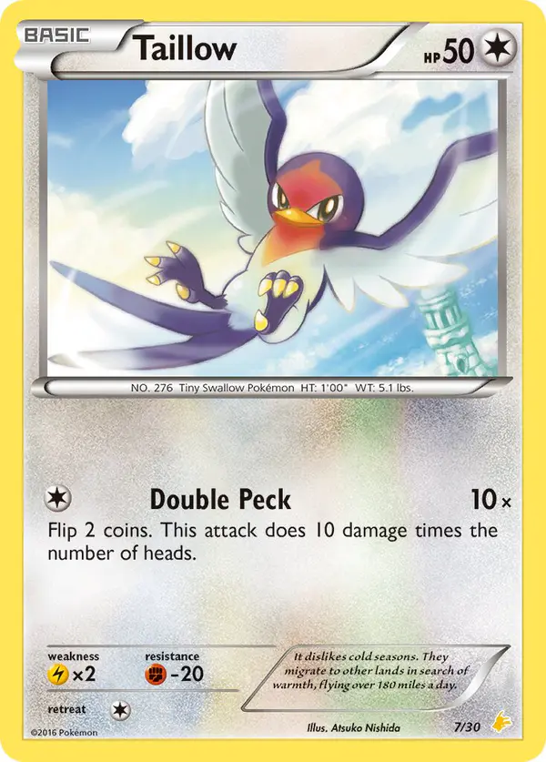 Carta Taillow #7 de XY trainer Kit (Pikachu Libre)
