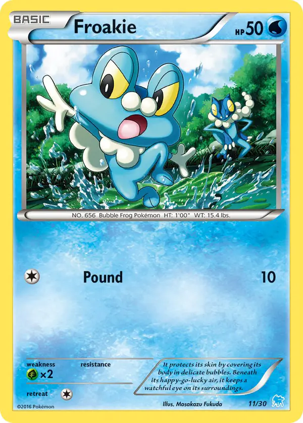Carta Froakie 11/30 de XY trainer Kit (Suicune)