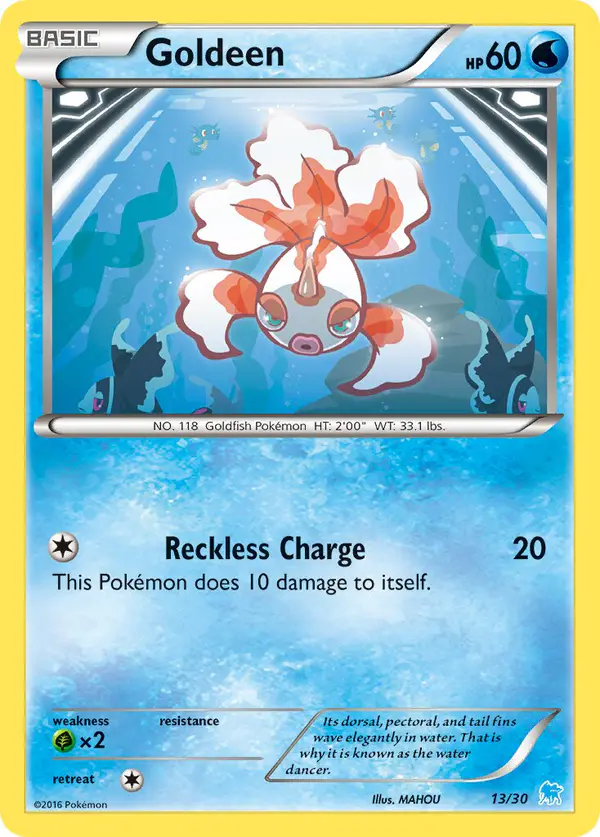 Carta Goldeen 13/30 de XY trainer Kit (Suicune)