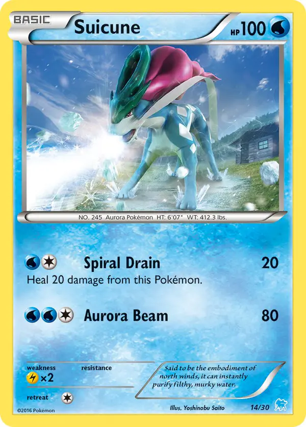 Carta Suicune 14/30 de XY trainer Kit (Suicune)