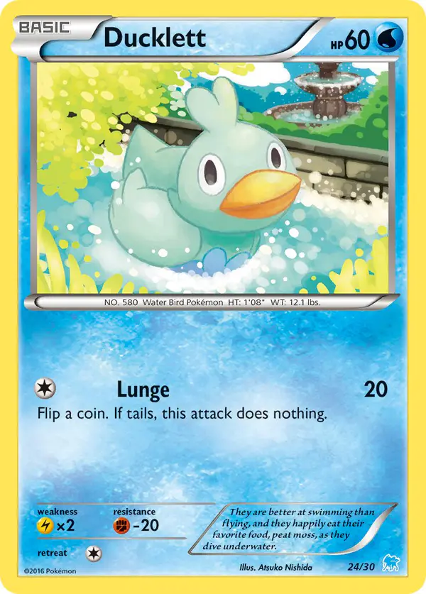 Carta Ducklett 24/30 de XY trainer Kit (Suicune)