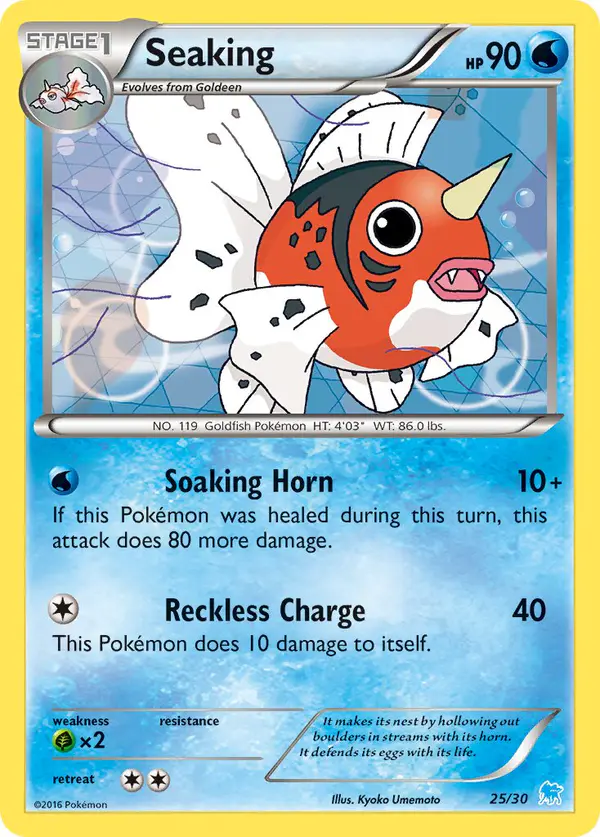 Carta Seaking 25/30 de XY trainer Kit (Suicune)
