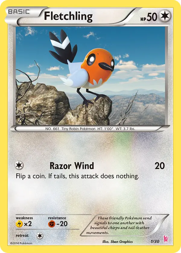 Carta Fletchling 1/30 de XY trainer Kit (Sylveon)