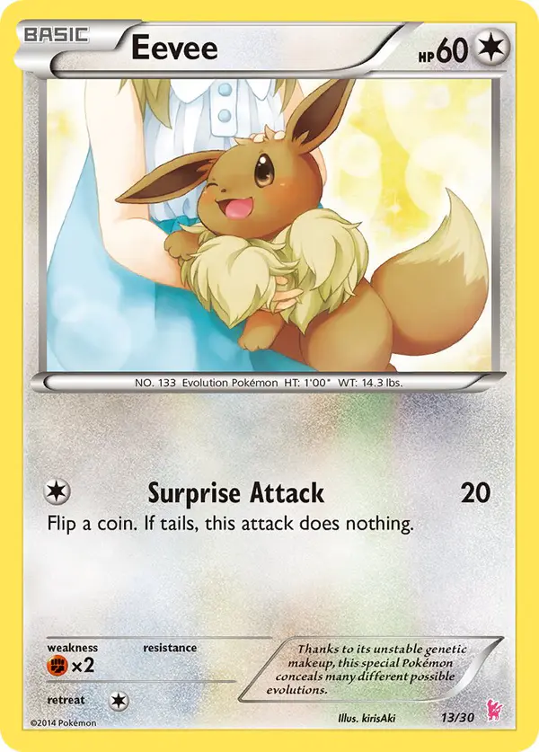 Carta Eevee 13/30 de XY trainer Kit (Sylveon)