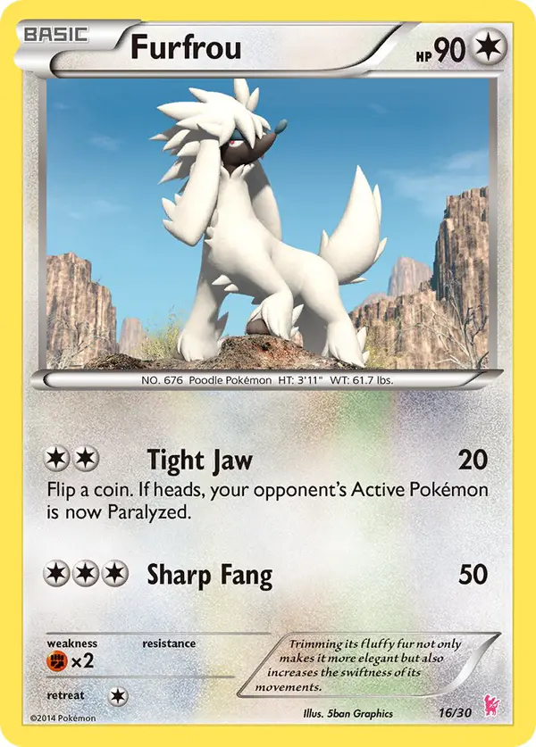 Carta Furfrou 16/30 de XY trainer Kit (Sylveon)