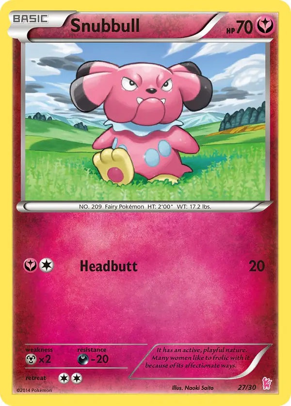 Carta Snubbull 27/30 de XY trainer Kit (Sylveon)