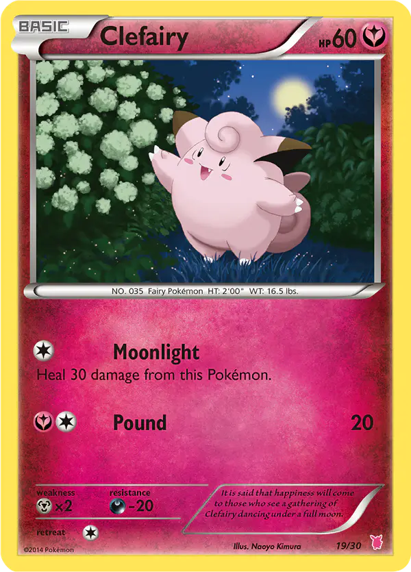 Carta Clefairy 19/30 de XY trainer Kit (Wigglytuff)