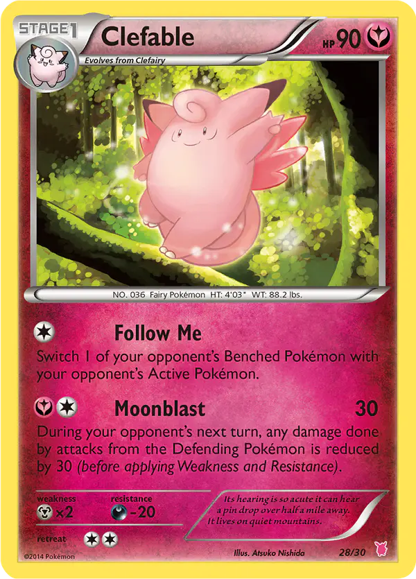 Carta Clefable 28/30 de XY trainer Kit (Wigglytuff)