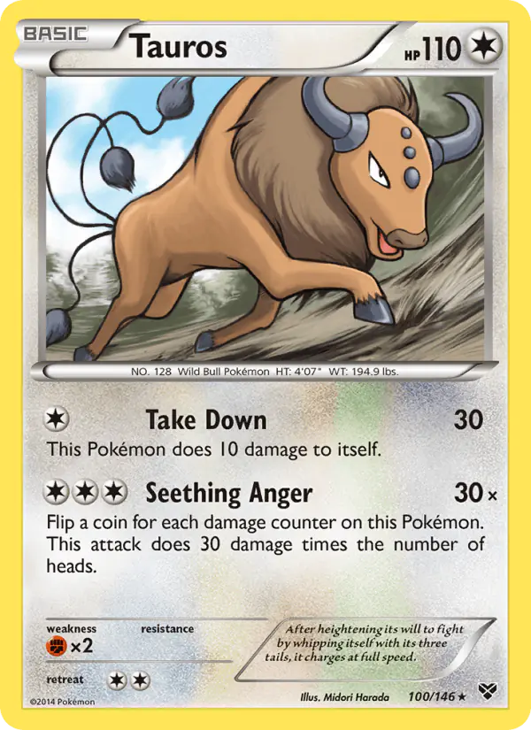 Carta Tauros 100/146 de XY