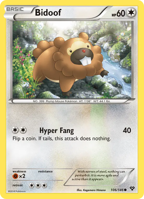 Carta Bidoof 106/146 de XY