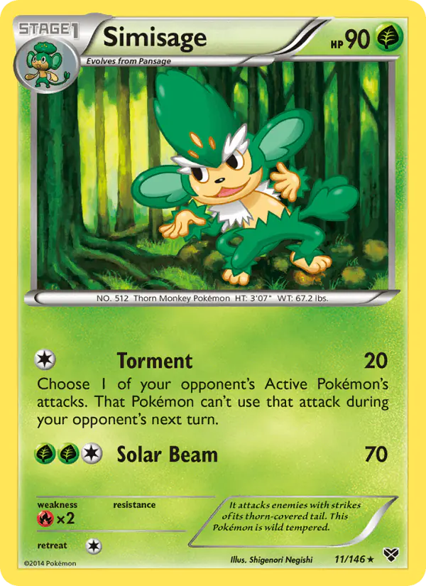Carta Simisage 11/146 de XY