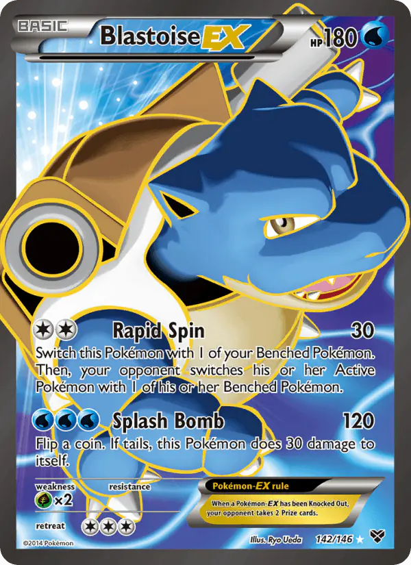 Carta Blastoise EX 142/146 de XY