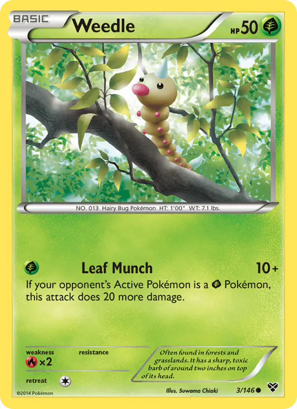 Carta Weedle 3/146 de XY