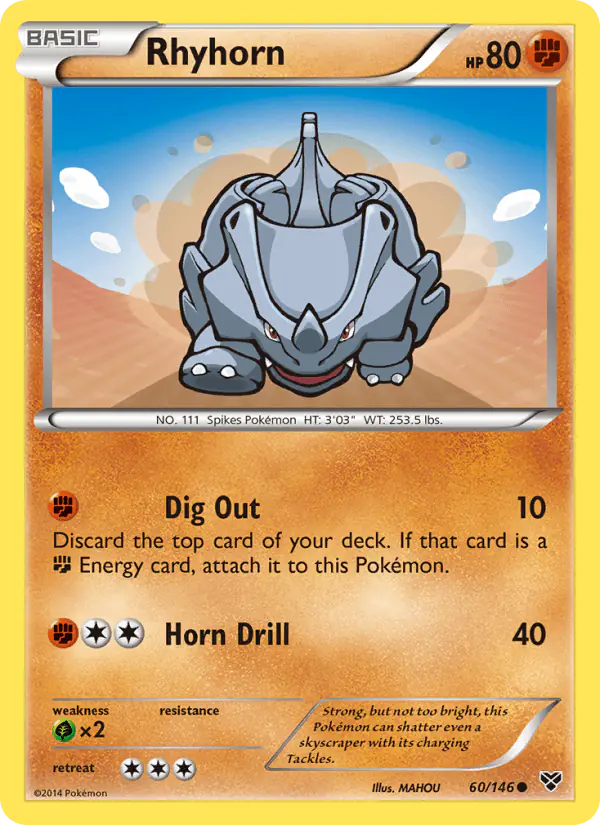 Carta Rhyhorn 60/146 de XY