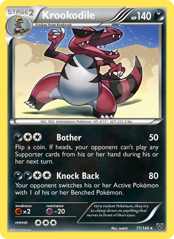 Carta Krookodile 71/146 de XY