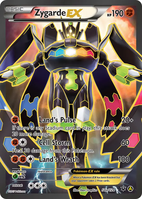 Carta Zygarde-EX 54a de Yellow A Alternate